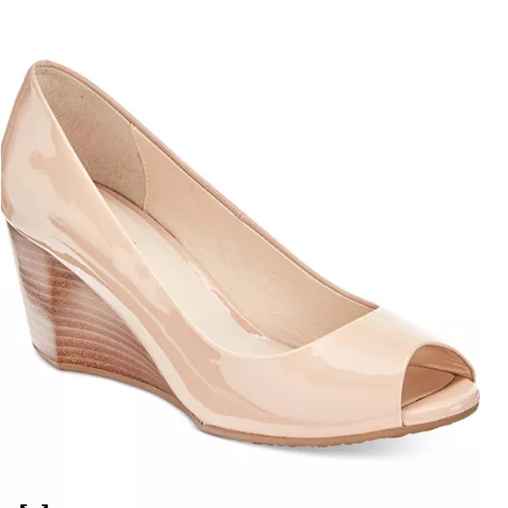 Cole Haan peep toe wedge.